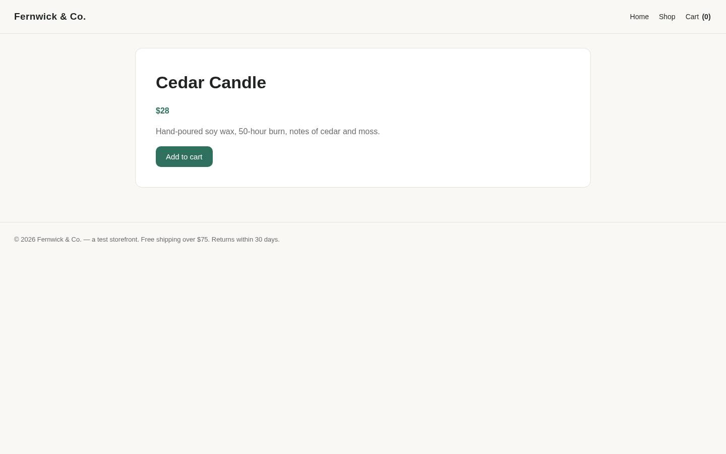 Product · add to cart — a frame of the real scan of the demo store